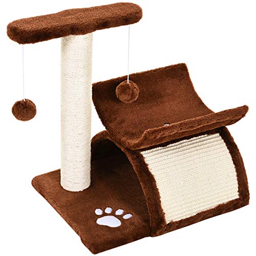 PawHutRascador para Gatos Árbol Rascador con Bolas de Juego 40x30x43cm