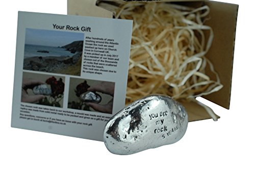 Pirantin Idea de regalo de 5º aniversario con texto en inglés You Are My Rock – Metal sólido pulido roca regalo para aniversario de 5 años
