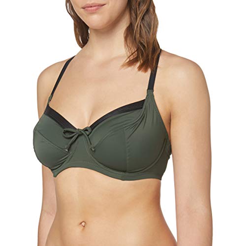 Pour Moi? Amnesia Underwired Convertible Top Parte de Arriba de Bikini, Verde (Khaki Khaki), 100H (Talla del Fabricante: 38FF) para Mujer