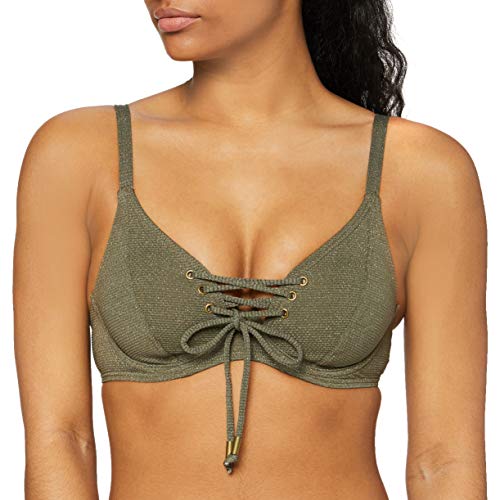 Pour Moi? Barcelona Rope, Parte de Arriba de Bikini para Mujer, Verde (Khaki), 90C (Talla del Fabricante: 34C)
