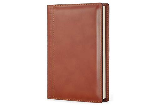 PROGRESSIO Agenda diaria 2021 - A5 (15x21) planner 12 meses - Handmade in Italy - marron claro