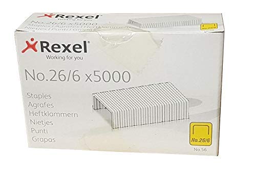 Rexel - Grapas nº 56 de 6 mm, caja de 5000 unidades, el embalaje puede variar