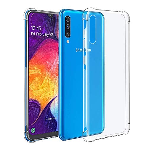 REY Funda Anti-Shock Gel Transparente para Samsung Galaxy A50 - A50s - A30s, Ultra Fina 0,33mm, Esquinas Reforzadas, Silicona TPU de Alta Resistencia y Flexibilidad