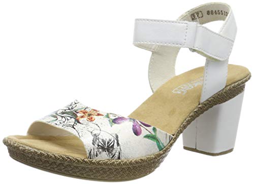 Rieker 66589-90, Sandalias Punta Cerrada Mujer, Multicolor (Ice-Multi/Weiss 90), 41 EU