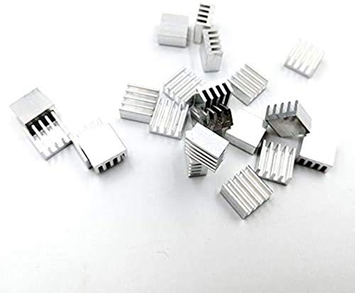 RIMEI Accesorios de Impresora 20 unids/Lote enrutamiento de Aluminio 8.8X8.8X5mm Disipador de Calor Radiador de enfriamiento de Chip electrónico para A4988 Chip Set envío Durable (Color : Silver)