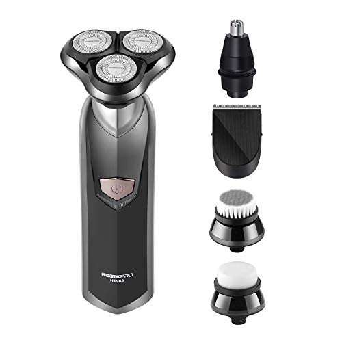 Roziapro Maquina de Afeitar 5 IN 1 Afeitadora Barba Hombre USB Recargable Afeitadora Corporal Masculina Impermeable Maquina Afeitar Elegante Maquinilla de Afeitar Hombre Indicador LED