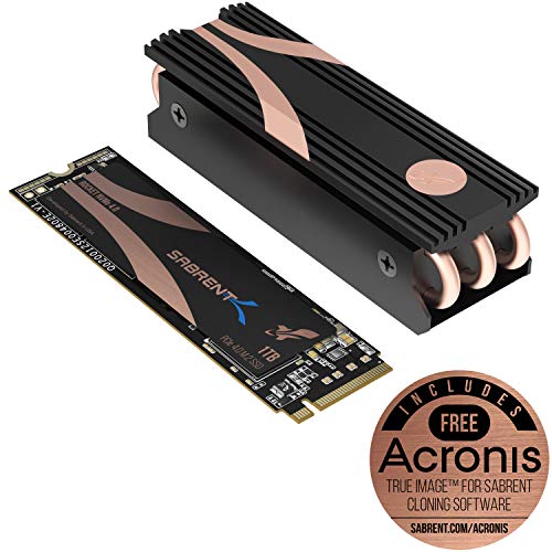 Sabrent 1TB Rocket Nvme PCIe 4.0 M.2 2280 Unidad de estado sólido SSD interna de máximo rendimiento con disipador térmico (SB-ROCKET-NVMe4-HTSK-1TB)