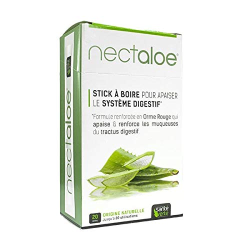 Santé Verte – Nectaloe para calmar el sistema digestivo a base de áloe vera – Lote de 2 cajas de 20 unidades