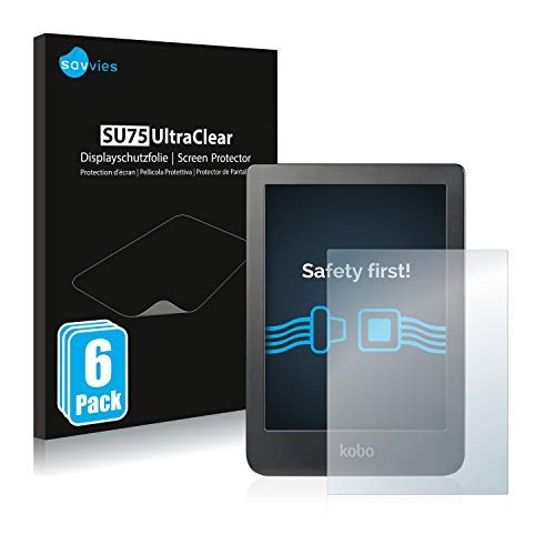 savvies Protector Pantalla Compatible con Kobo Clara HD (6") (6 Unidades) Pelicula Ultra Transparente