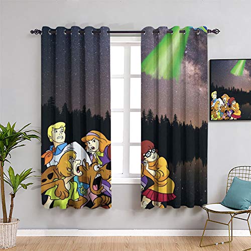 Scooby Doo Cortinas opacas con ojales de 2014 cm de ancho x 2014 cm de largo