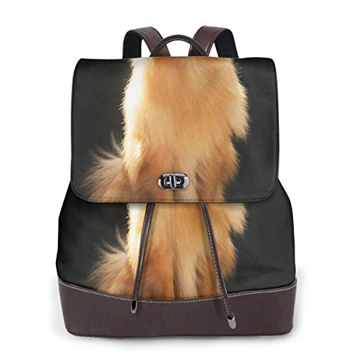 SGSKJ Mochila de Cuero Mujer Bolso Raza de perro 9 Estudiante Casual Bolsa La Universidad Bolsa de Viaje de Cuero Mochila Mujer