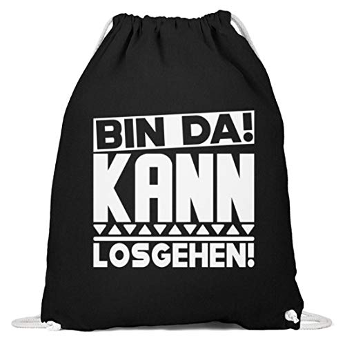 Shirtee Bin da! ¡Listo! - Bolsa de gimnasio de algodón, color Negro, tamaño 37cm-46cm