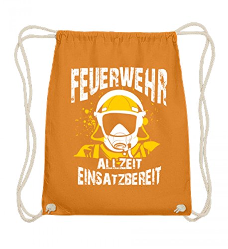 Shirtee Camiseta de bomberos · Regalo para bomberos/mujeres · Mensaje: siempre listo para usar – Algodón Gymsac – 37 cm – 46 cm – Naranja