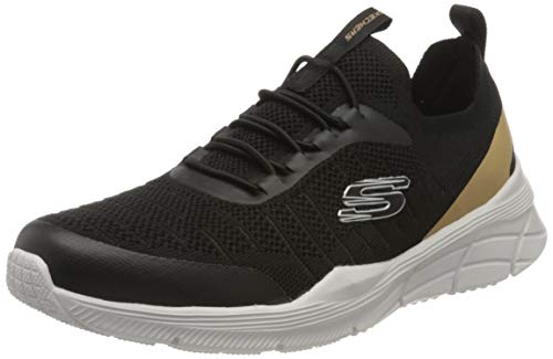 Skechers Equalizer 4.0, Zapatillas Hombre, Ribete sintético Negro de Malla Negra, 41 EU