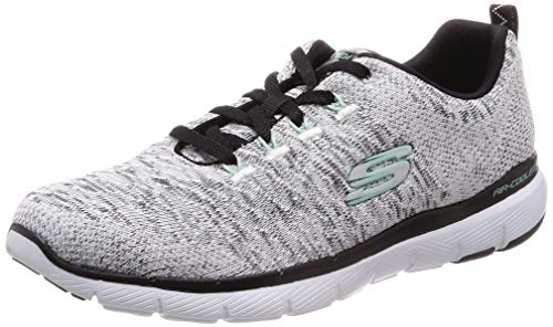 Skechers Flex Appeal 3.0, Zapatillas Deportivas Mujer, Multicolor (WBK Black Knit Mesh/Hot Pink Trim), 38 EU