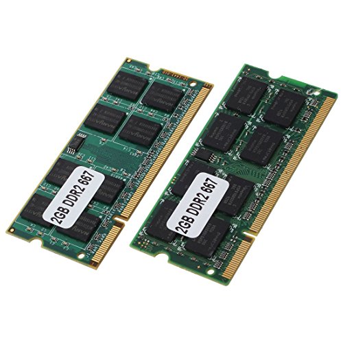 SODIAL 2x 2GB DDR2 PC2-5300 SODIMM RAM Memoria 667MHz 200-pines ordenador portatil