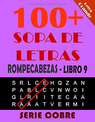 SOPA DE LETRAS ROMPECABEZAS: Rompecabezas, Letra Grande, Para Adultos Diferentes Niveles de Dificultad y Alta Definición, Fáciles y Complicadas, ... Extra Grandes, Soluciones (Serie cobre)