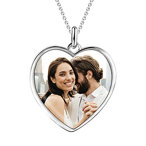 SOUFEEL Collares Foto Plata Mujer Colgante de Guardapelo Personalizado Regalo Cumpleano Navidad Reyes