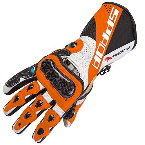 Spada Predator 2 Guantes de motocicleta para motociclismo (Verano de Piel, color naranja