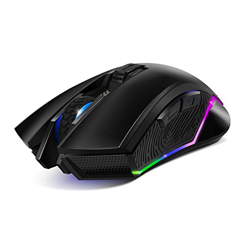 SPIRIT OF GAMER - Ratón Óptico Inalámbrico Para Juegos ELITE-M20 - Nano Receptor Inalámbrico 2.4ghz - RGB Personalizable LED - 4800 DPI Máximo - 30H De Duración - 6 Botones Programables