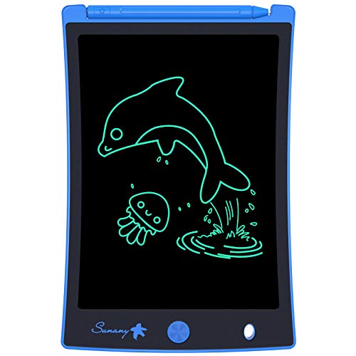 Sunany 8,5 Pulgadas Tableta de Escritura LCD, Tablet Escritura Niños,Pizarra LCD con Teclas Borrables y Bloqueo de Pantalla, Adecuada para el hogar, Escuela, Oficina(Azul)