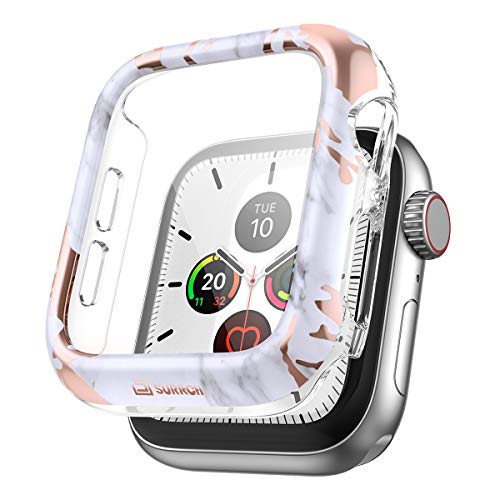 SURITCH Funda Compatible con Apple Watch 40mm Series SE/6/5/4，Protector de Pantalla Compatible con Apple Watch Series SE/6/5/4 40mm - Mármol