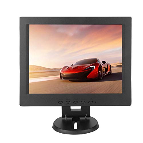 Tangxi Monitor de CCTV TFT de 12 Pulgadas, 1024 * 768 Pantalla LCD de Alta resolución con Entrada VGA para PC Monitorización de Seguridad portátil(EU)