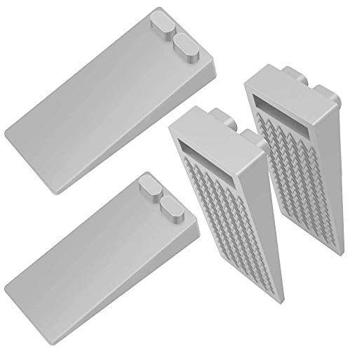 Tope de Puerta para Suelo, [Set de 4] Cuña Puerta de Goma Antideslizante Protección de Pared y Muebles Gris