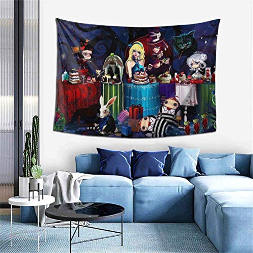 TUCBOA Large Wall Tapestry,Tapiz De Alicia En El País De Las Maravillas, Tapices Colgantes De Interior Impresos Coloridos para Decoración De Arte del Hogar,102x152cm