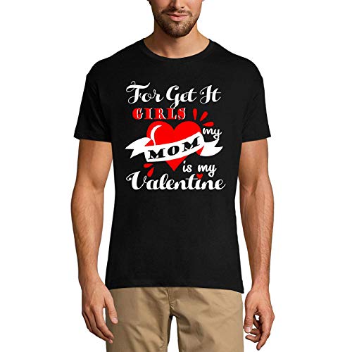 Ultrabasic Camiseta para hombre con diseño gráfico «My Mum is a My Valentine» - negro - Large