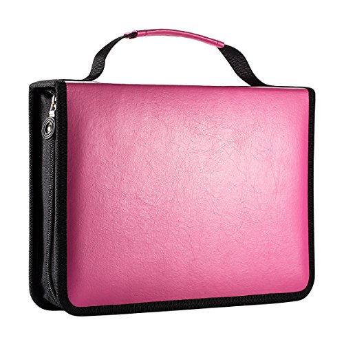 UTRO 150 ranuras PU Cuero portalápices Caja de lápiz de Estudiantes bolso de la pluma Organizador bolsa de caso estacionario lapiz de color lápiz bolsa de arte dibujo (Rose Red)