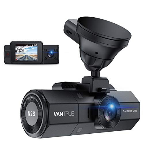 VANTRUE N2S 4K GPS Dashcam Doble 1440P Cámara, visión Nocturna de Corte infrarrojo, monitoreo de estacionamiento Las 24H, 3840x 2160P Frontal, Supercondensador 320° salpicadero Sensor G Máx.26GB