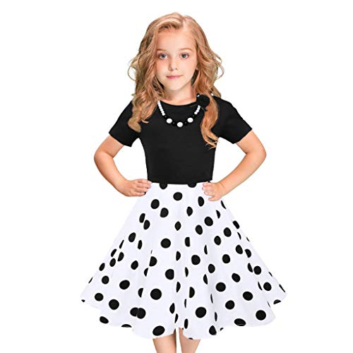 Vestidos de Fiesta de Las niñas de los niños Polka Dot Princesa Swing Rockabilly Vestidos de Fiesta Elegante Boda Vestidos Falda Princesa riou