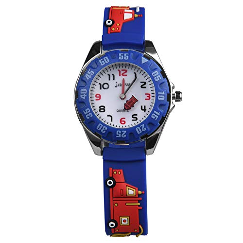 Vicloon Reloj de Infantil, Reloj de Pulsera Analógico para Niños Niña, Pulsera de Silicona Suave para niños, Relojes de Cuarzo Niños, Reloj para Niña Fácil de Leer y Aprender Las Horas (Azul, Tren)