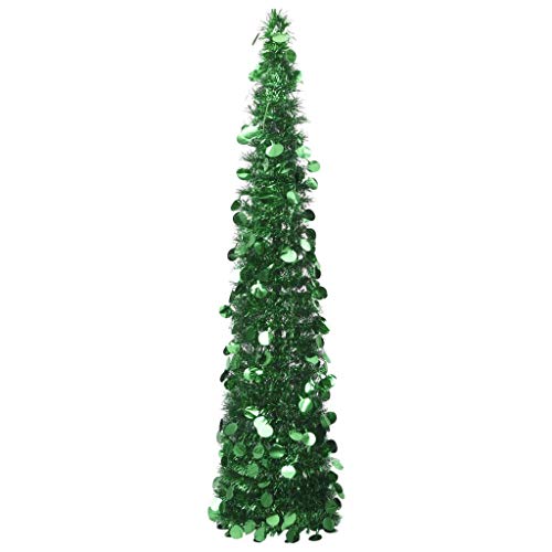 vidaXL Árbol de Navidad Artificial Plegable Decoración Desmontable Vacaciones Ligero Adornos Festivos Artificial Navideño Pet Verde 150 cm