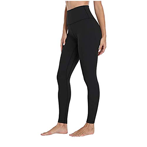 Vobery Pantalones de Yoga para Mujeres Leggings de Levantamiento de Glúteos de Cintura Alta Leggings de Entrenamiento Anticelulítico Medias de Control de Barriga(Negro,XXL)