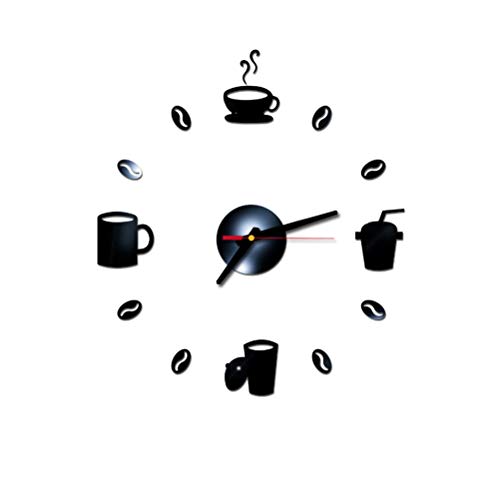 VOSAREA Reloj de Pared Adhesivo Reloj Arte Moderno Silencioso Decoraciones para el Hogar para Sala de Estar Dormitorio (No Incluye Batería)
