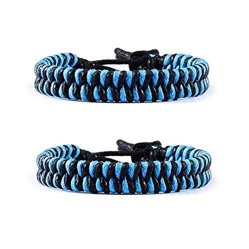 VU100 2 Piezas Pulsera Amistad Tejida Hecha A Mano Multicolor Trenzado Pulsera para Hombres Mujeres