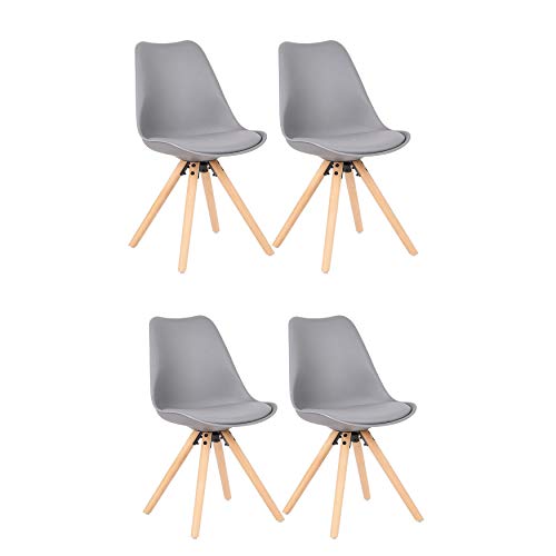 WV LeisureMaster Silla Nórdica (Pack 4) - Silla Scandi Gris - Silla Nordic Escandinava