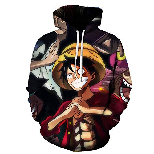 XXzssxs One Piece, Sudadera con Capucha 3D para Hombre con Estampado Digital Sudadera con Capucha para Amantes