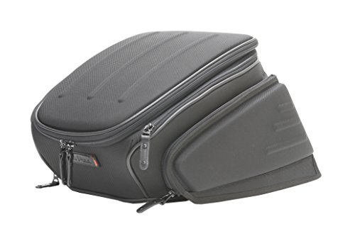 Zafer Moto Aero-sedile-Bag-2, Nylon + PVC Pelle, capacità: 12,5-18,5 L (3.3-4.9 GAL), Modello MFK-142 - Nero