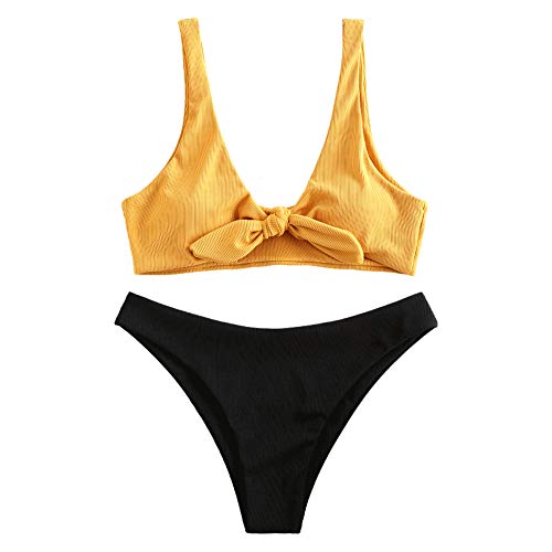 ZAFUL - Bikini brasileño para mujer amarillo-1 S