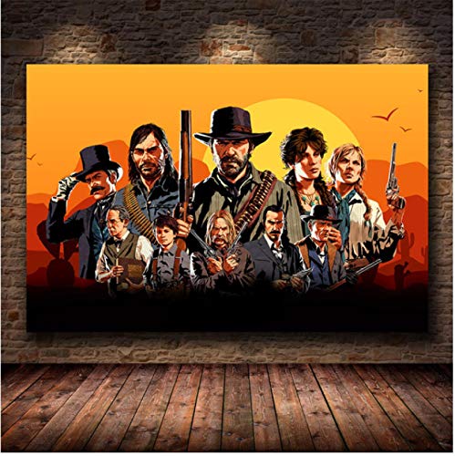 Zhuangzi Clásico el Juego Red Dead HD Lienzo póster sin Marco Lienzo Pintura Pared Arte impresión Pintura Papel Tapiz Mural Decorativo 40x50cm L2387