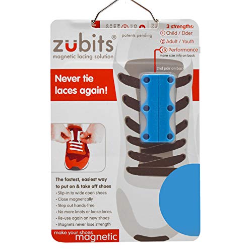 Zubits - Cierre magnético para zapatos - Tamaño #2 para jóvenes y adultos en color azul claro.