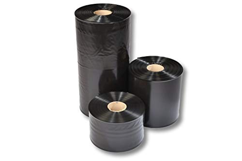 1 rollo de 100 mm de ancho x 250 m de largo, tubo de plástico para embalaje, tubo de plástico, tubo de embalaje, color negro, soldable, opaco