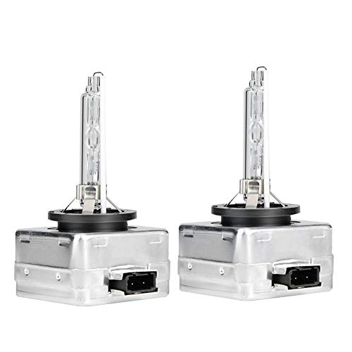 2Pcs D1S 6000K 35W HID Faros delanteros Bombilla Lámpara de xenón Reemplazo de base de metal blanco Lámparas de faros