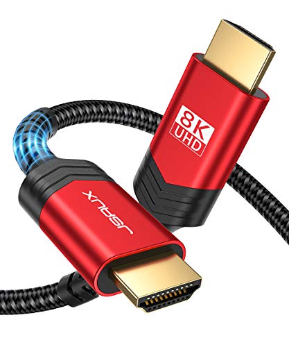 8K Cable HDMI 2metro,JSAUX Cable HDMI 2.1 Highspeed Ethernet 48Gbps 8K@60Hz,4K@120Hz,UHD HDR 10 +,eARC,Dolby Vision,DTS: X,HDCP 2.2,3D,VRR,para PS4 Pro,PS5,8K Juegos,TV,Reproductor BLU-Ray,Proyector