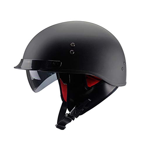 ABDOMINAL WHEEL Casco Moto Abierto Medio Casco ECE Homologado Retro Vintage Style Cascos Half-Helmet con Visera Casco Moto Abierto para Adultos Hombres Mujeres