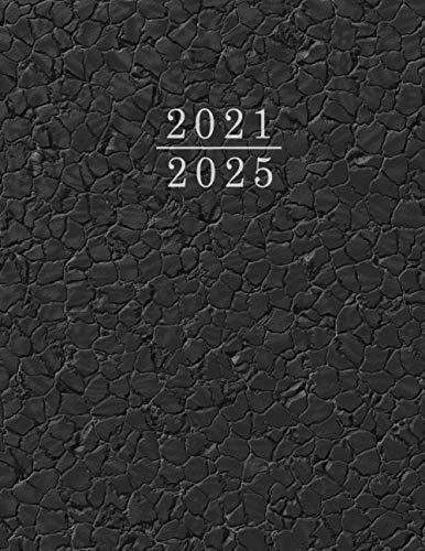 Agenda 2021-2025 Calendario Clásica Grande | Planificador Semana Vista | Tamaño Extra Grande Din A4 (21 x 28 cm), 60 Meses | Diseño Negro