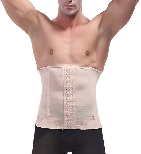 AIEOE - Faja Moldeadora de Hombre para Cintura Vientre Abdomen Faja Adelgazante Reductora de Deportes Fitness - Blanco - L